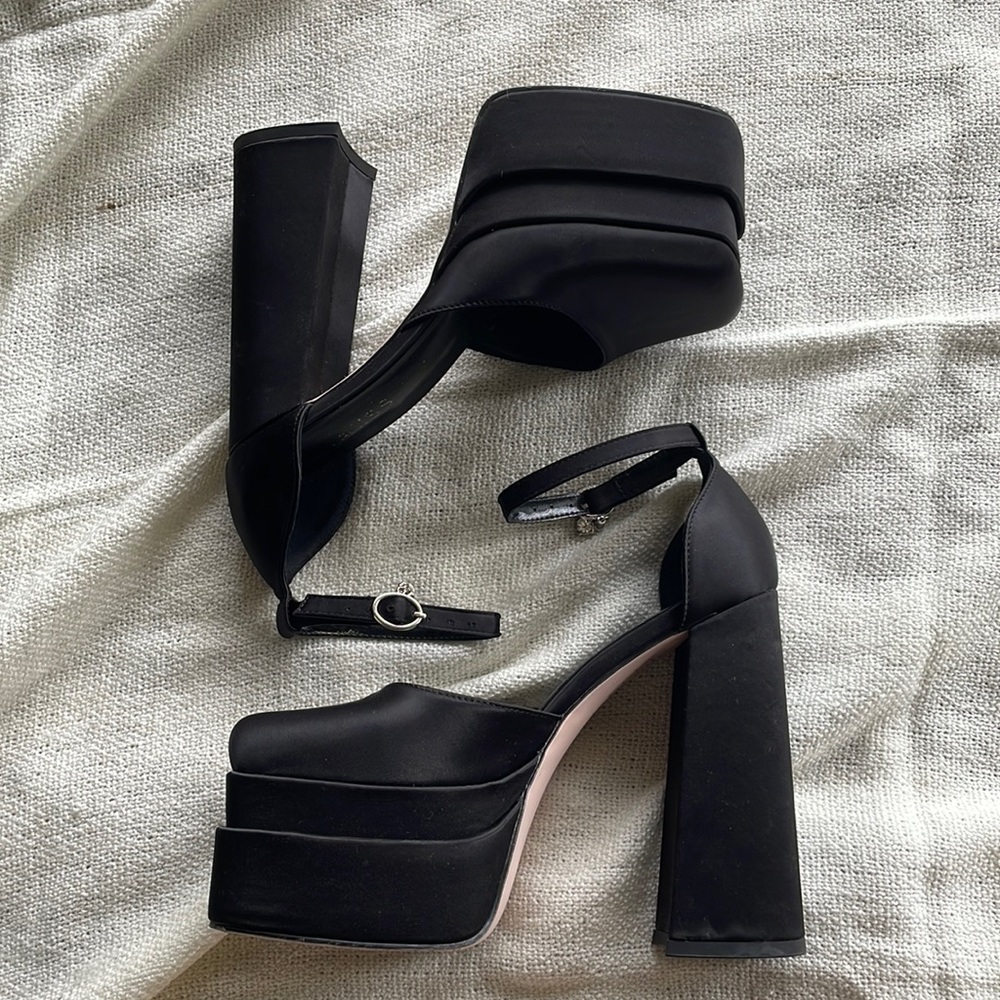 black platform heels